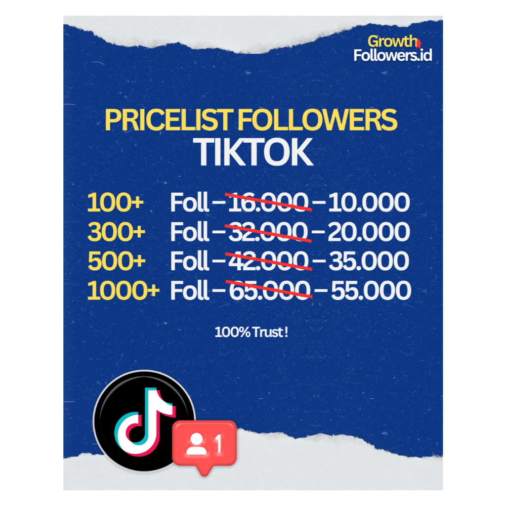 [PROMO] FOLLOWERS TIKTOK REAL AKTIF 100%-TAMBAH FOLLOWERS TIKTOK