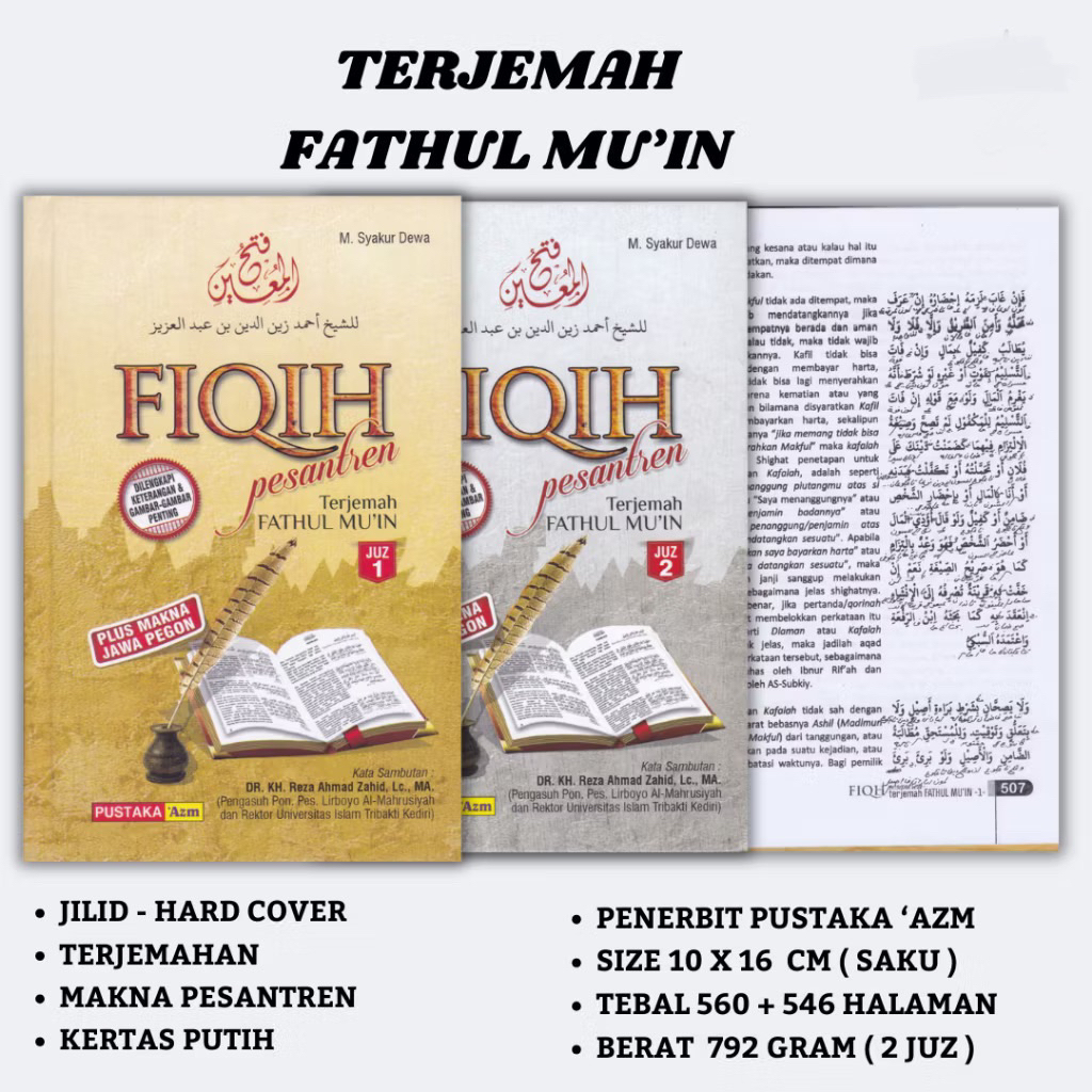 BUKU TERJEMAH FIQIH KITAB FATHUL MUIN JUZ 1 dan 2 SAKU , Pustaka AZM