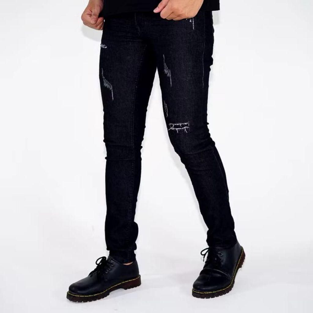 Celana Jeans Pria AK DENIM-039™ Original Denim Bikers Ripps X Long Pant's Soft Jeans Premium | Celan