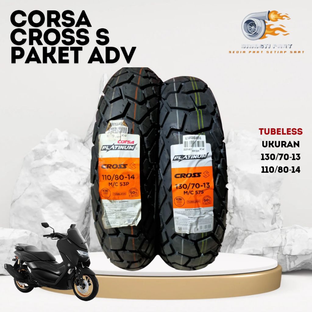 Paket Ban Motor ADV Corsa CROSS S 110/80-14 130/70-13 Tubeless
