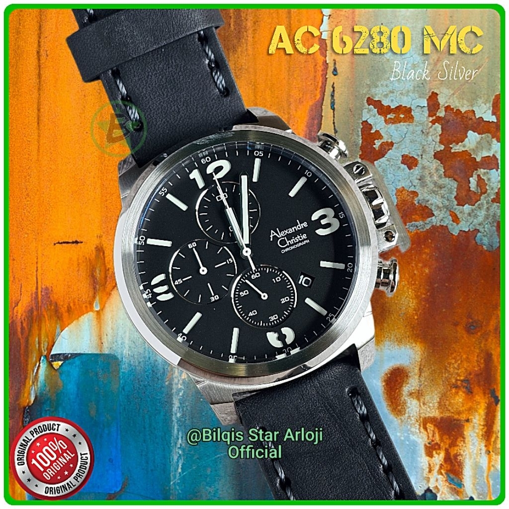Alexandre Christie Pria Ac 6280 Mc Case Silver Tali Kulit Original