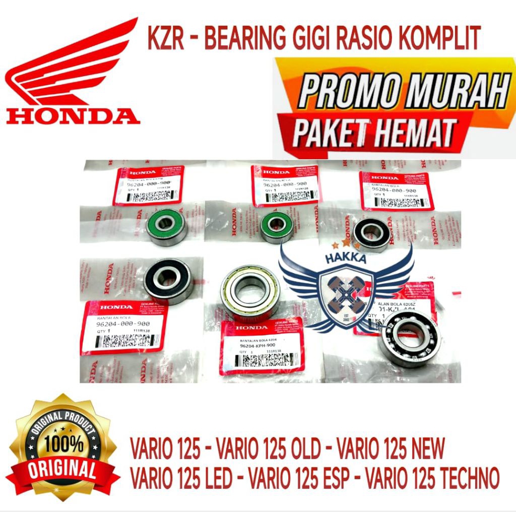 KZR BEARING RASIO ASLI HONDA VARIO 125, BEARING RASIO ASLI HONDA VARIO 125 FI, BEARING RASIO ASLI HO