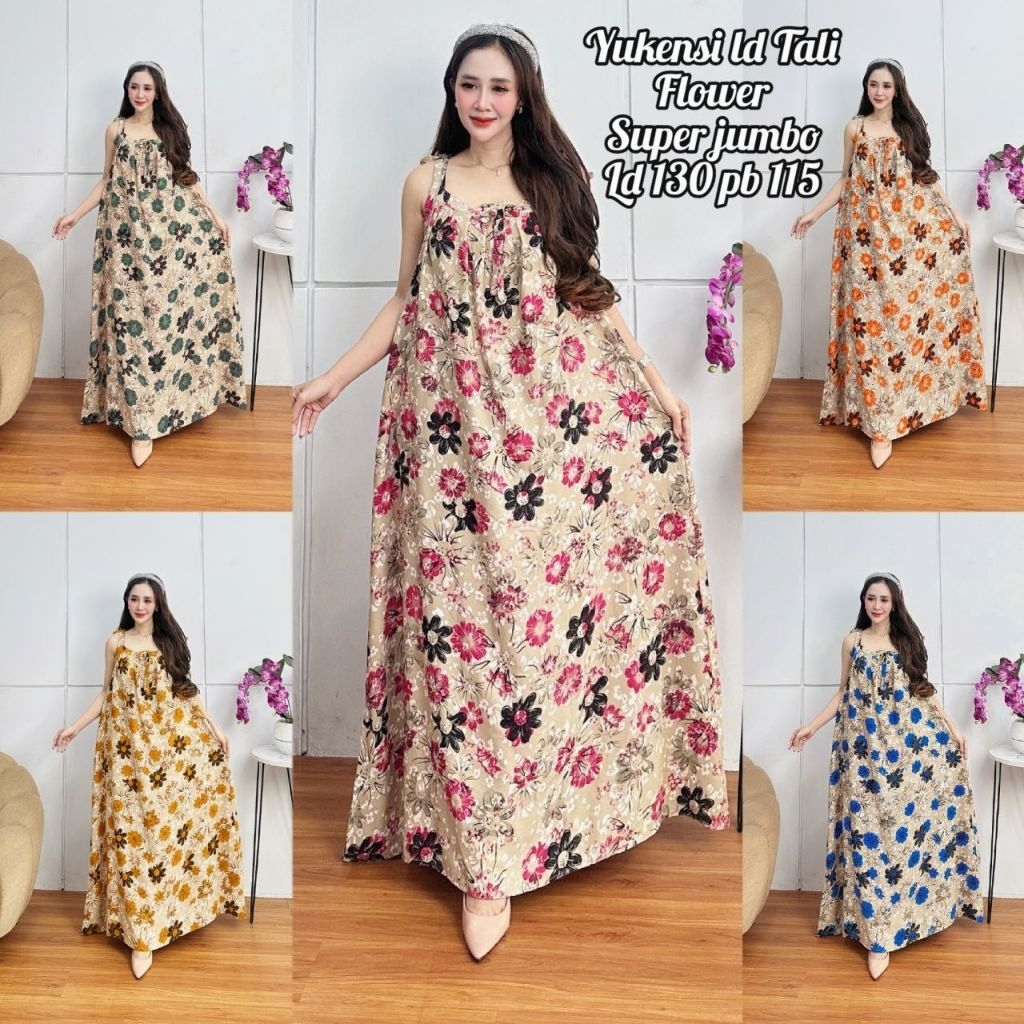 Daster Yukensi Jumbo Santung Daster Panjang Rayon Baju Tidur Dinas Malam