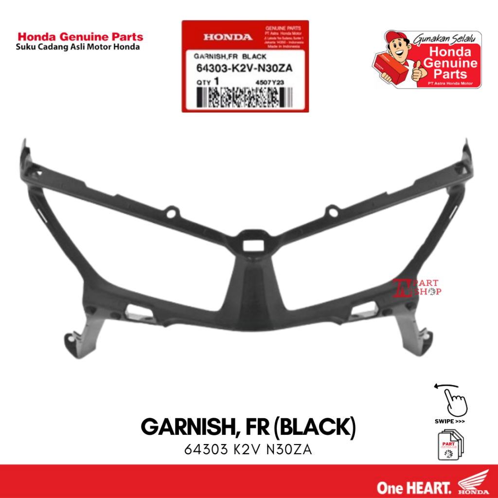 Garnish Lampu Depan (Garnish FR (Black) - New Vario 125 eSP K2V / 64303-K2V-N30ZA