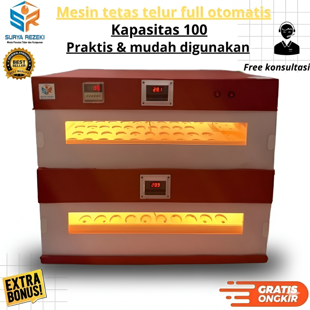 Mesin Tetas telur kapasitas 100 telur ayam, bebek dan burung otomatis