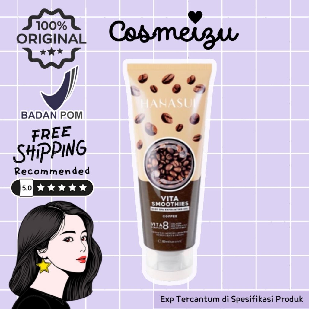 Cosmeizu - HANASUI Vita Smoothies Body Spa Exfoliating Gel 180ml -  COFFEE ( Coklat ) | Peeling Gel 