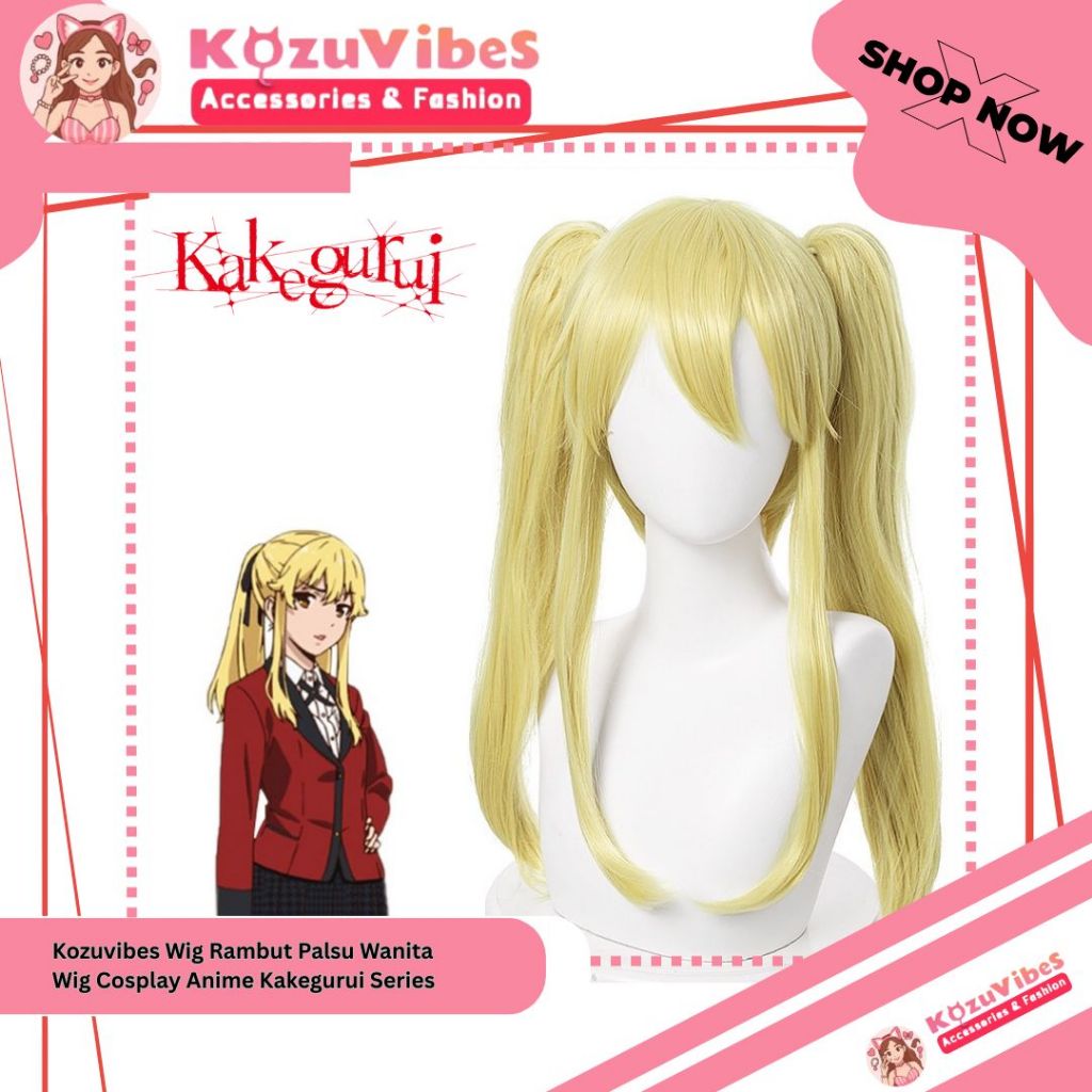 Kozuvibes Wig Rambut Palsu Wanita Wig Cosplay Anime Kakegurui Series