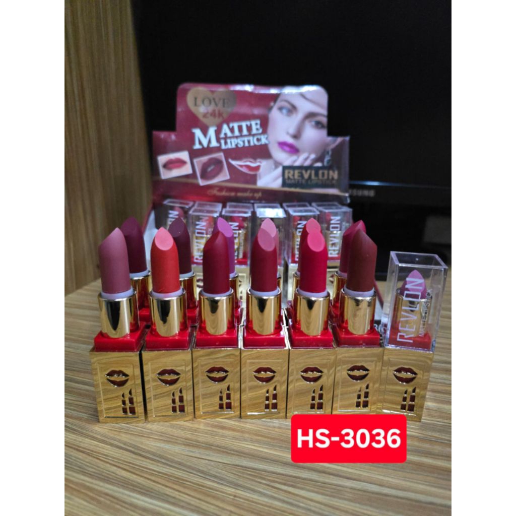 12 PCS Lipstick matte revlon bls lipstick batang waterproof 2075