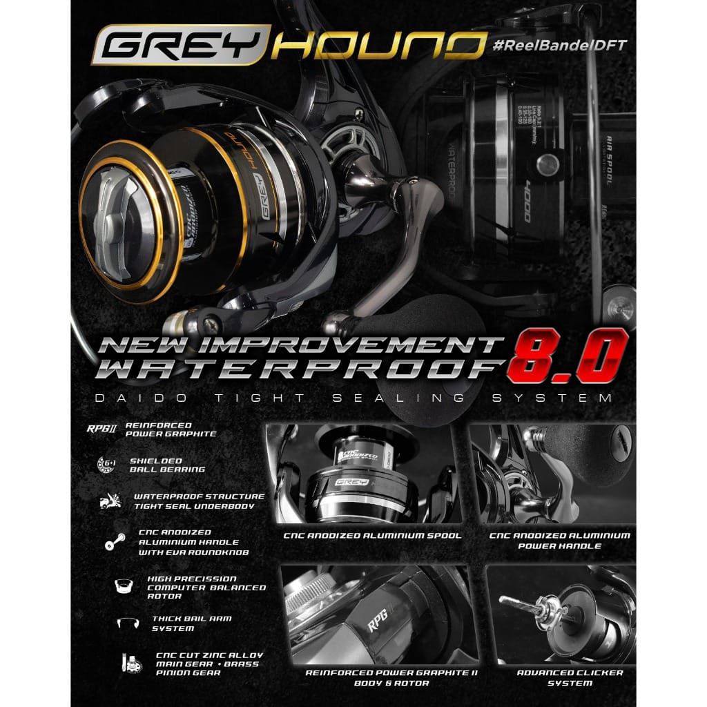 REEL PANCING DAIDO GREY HOUND EXTRA DRAG KNOB 2000 / 3000