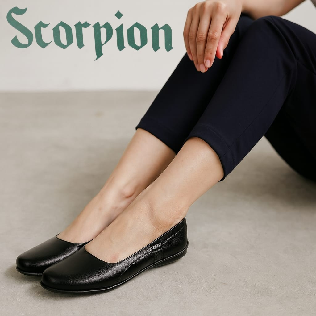 Sepatu pantofel wanita kerja formal kantor kulit asli original Scorpion 6279 wedges murah kekinian C