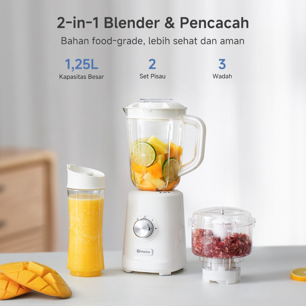 Simplus Blender 1250mL 2-in-1 Blender&Pencacah Bahan food-grade