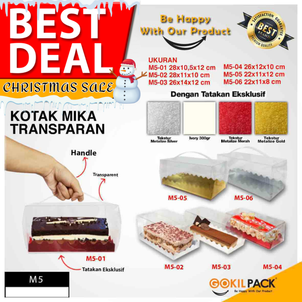 Kotak Mika Plastik Souvenir Box Kue Transparant Packaging - M5