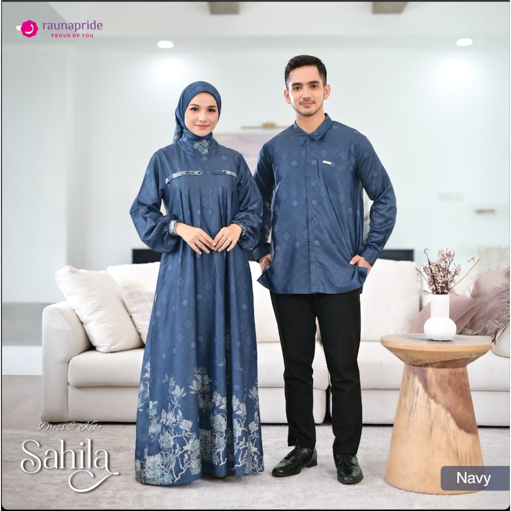 RAUNA PRIDE EXCLUSIVE COUPLE - SAHILA COUPLE NAVY - BAJU COUPLE - BAJU KELUARGA