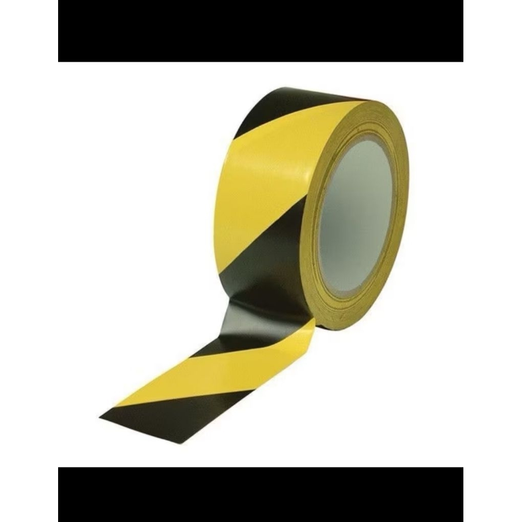 LAKBAN POLICE LINE HITAM KUNING 48×33M/LAKBAN GARIS KUNING HITAM 2INCH/FLOOR MARKING