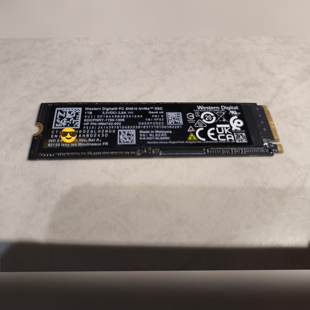 WD PC SN810 NVMe Gen 4x4 Ssd 1Tb Mulus