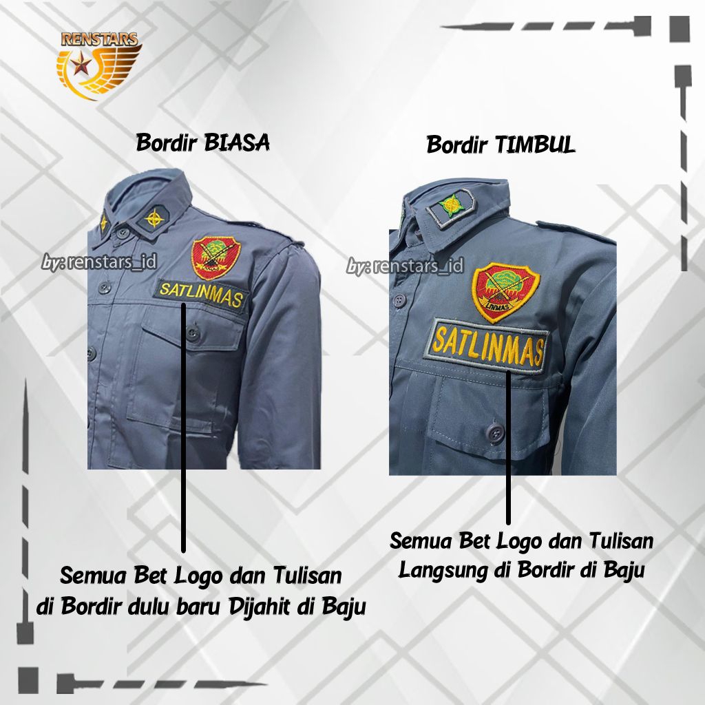 Seragam Linmas Bordir Timbul