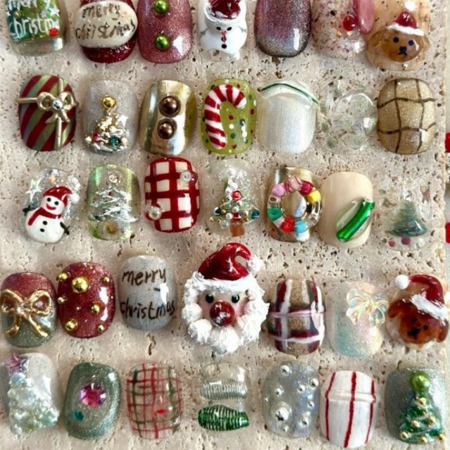 Christmas Spirit Natal Press On Nails/Fake Nails/Kuku Palsu