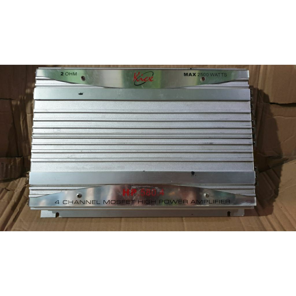 power amplifier mobil 4channel kicx hp-580.4 second bekas normal siap pakai
