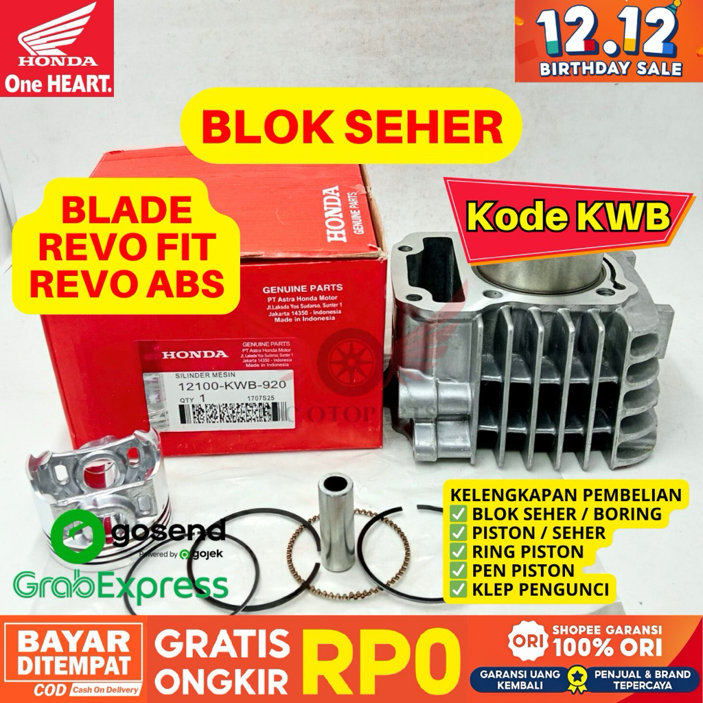 KWB BLOK SEHER FULL SET REVO FIT ORIGINAL AHM HONDA, PAKETBLOK SEHER REVO ABSOLUTE, BLOK SEHER BLADE