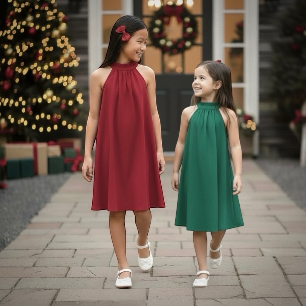 Gaun Anak Lucu Natal Gaun Anak Perempuan Fashion Favorit Dres Imlek Best Seller Simple Terlaris Modi
