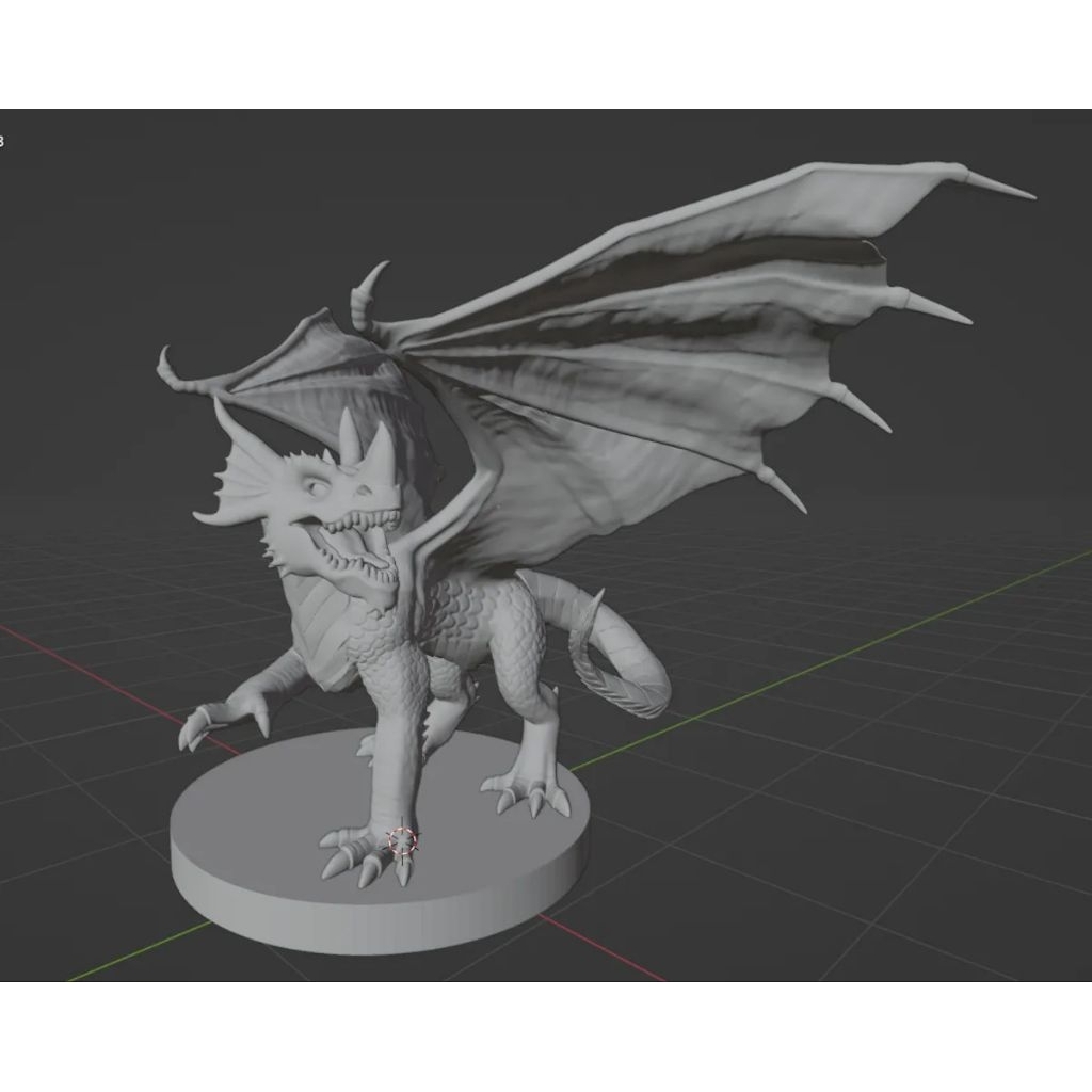 Dungeons & Dragons/Pathfinder - Blue Dragon Wyrmling Resin Figure