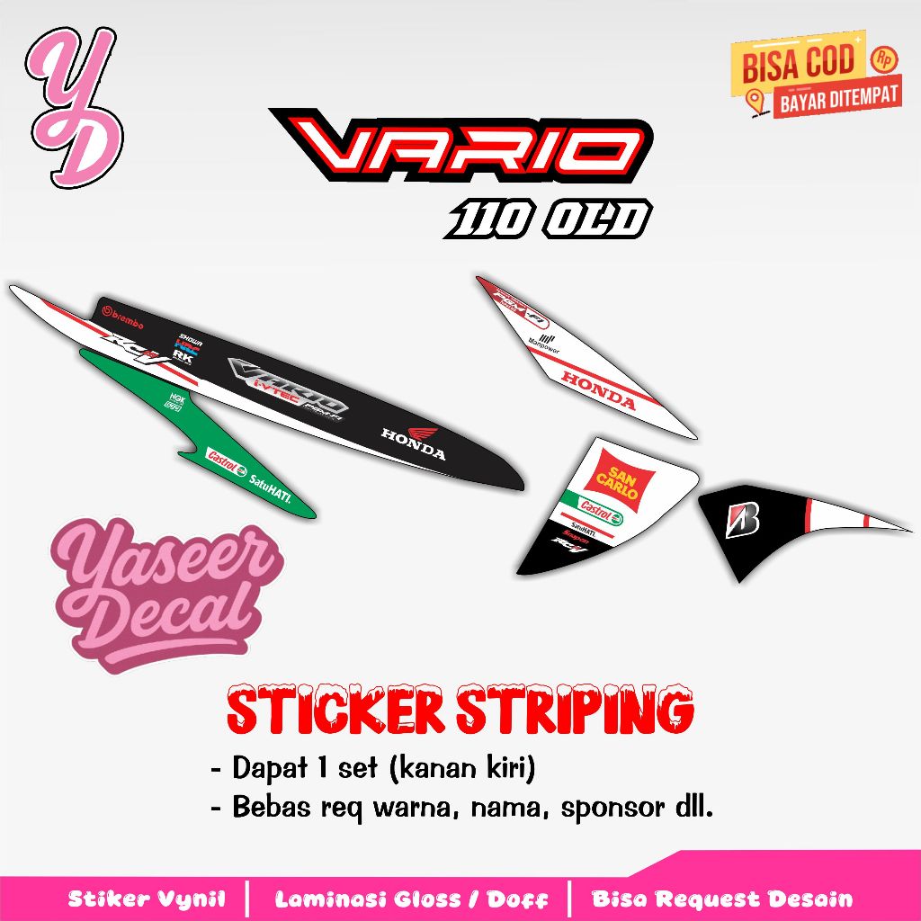 Striping Vario 110 Old - Sticker Striping Variasi Lis Vario 110 Old - Striping Hologram Vario 110 Ol