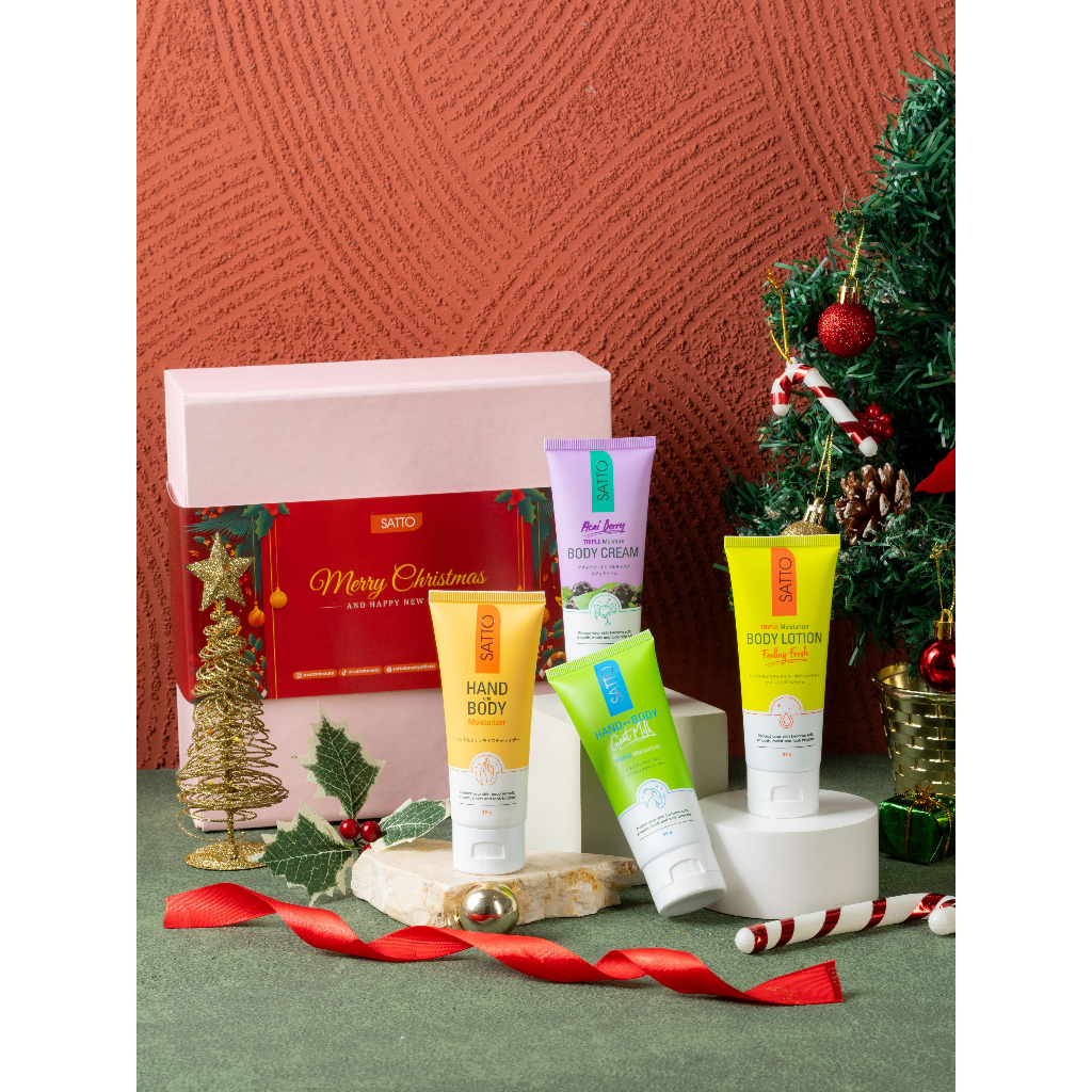 Satto Paket Body Care Lotion 50G Gift Set - Body Care Set Hampers - Melembapkan & Cerahkan Kulit
