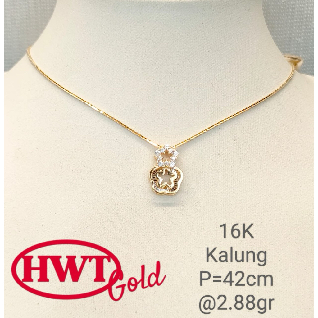 kalung wanita - kalung variasi cor model bunga emas 16k 700 70%