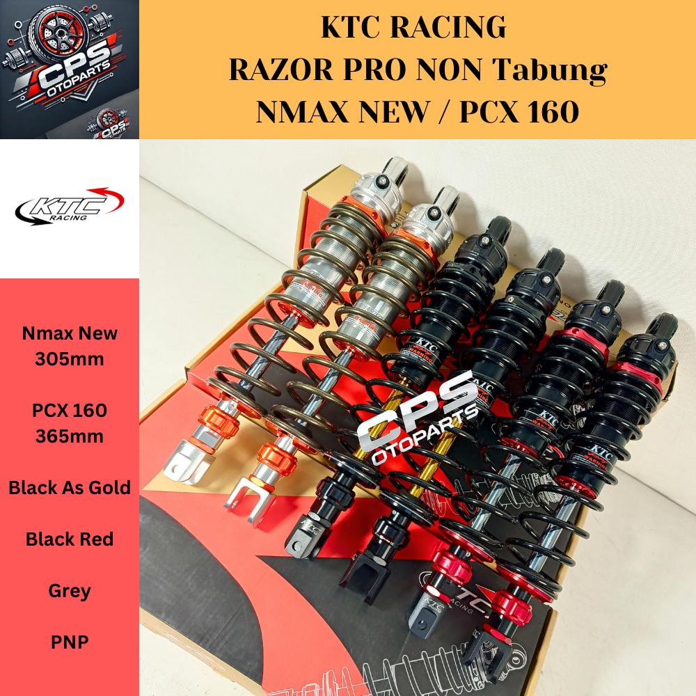Shock KTC RAZOR PRO Nmax New 305mm / PCX 160 365mm / Nmax / Aerox / Xmax / Non Tabung Single Click S
