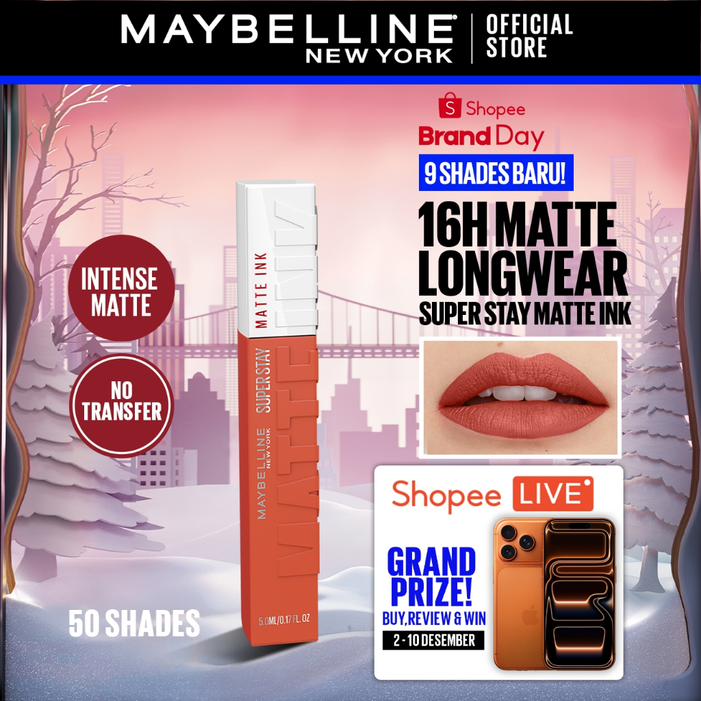 Maybelline Superstay Matte Ink Liquid Long Lasting Waterproof Matte Lipstick Lipcream Make Up Transf