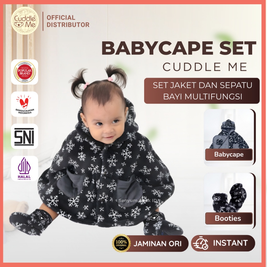 Paket kado Baby Cape Booties Cuddle Me Set Bayi Jaket Bayi Sepatu Selimut Newborn Bolak balik Tebal