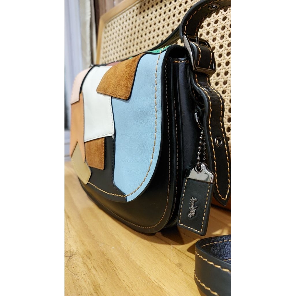 coach saddle patchwork rare
