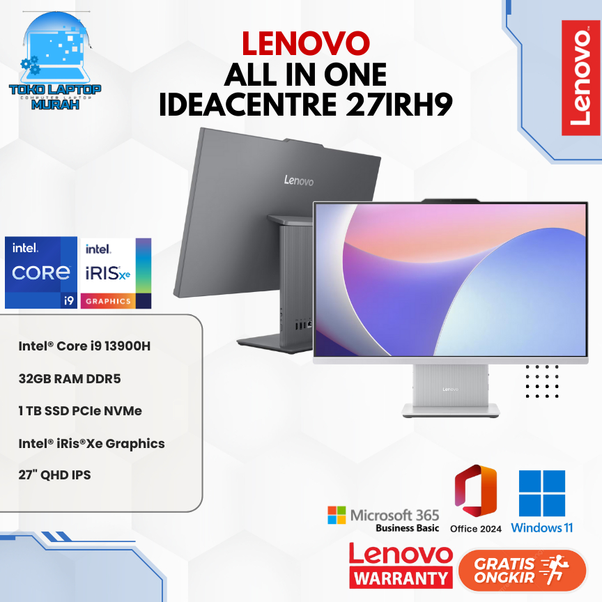 LENOVO IDEACENTRE All-In-One AIO Desktop 27" i9 13900H 32GB RAM 1TB SSD FHD IPS CLOUD GREY LUNA GREY