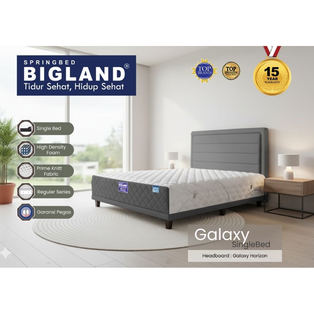 Bigland Springbed Set Galaxy SingleBed  FREE ONGKIR & FREE BANTAL