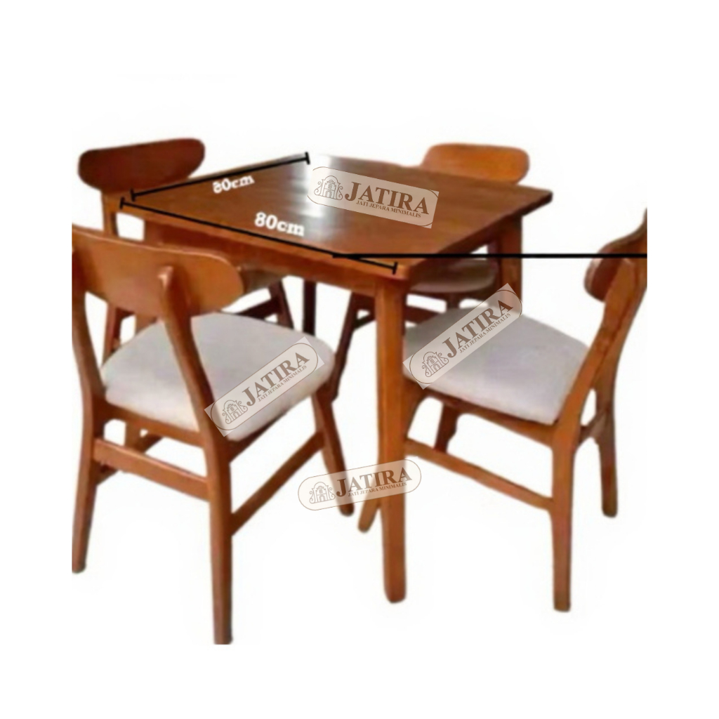 Meja Makan 4 Kursi Kayu Jati Jepara Cafe | Meja Makan Jati Asli Jepara Murah Palembang
