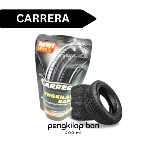 GEL PENGKILAP BAN SEMIR POLES BAN MOBIL MOTOR CARRERA 200 ML HITAM MENGKILAP SEKETIKA