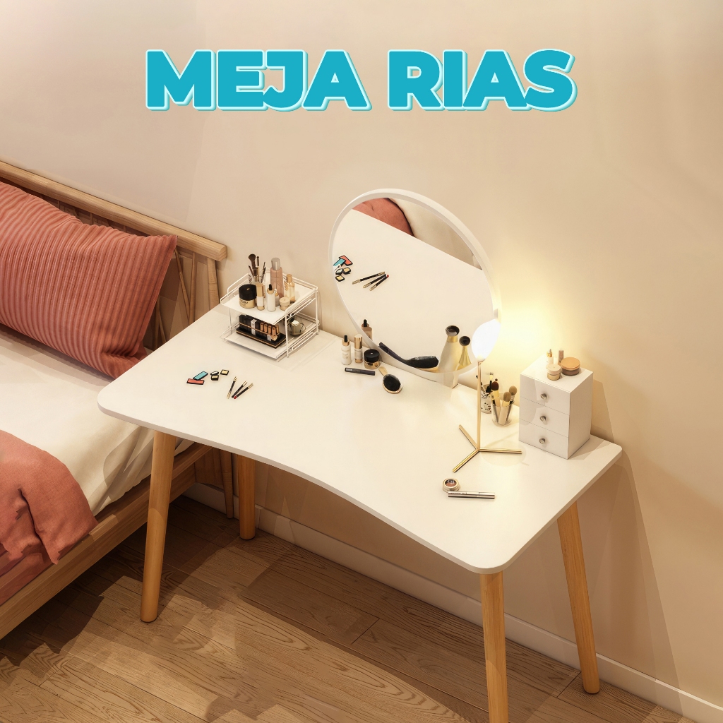 Meja Rias Kamar SZT-17  Tidur Meja Rias Kecil Nordik Minimalis Meja Rias Cermin QUEENSHOP