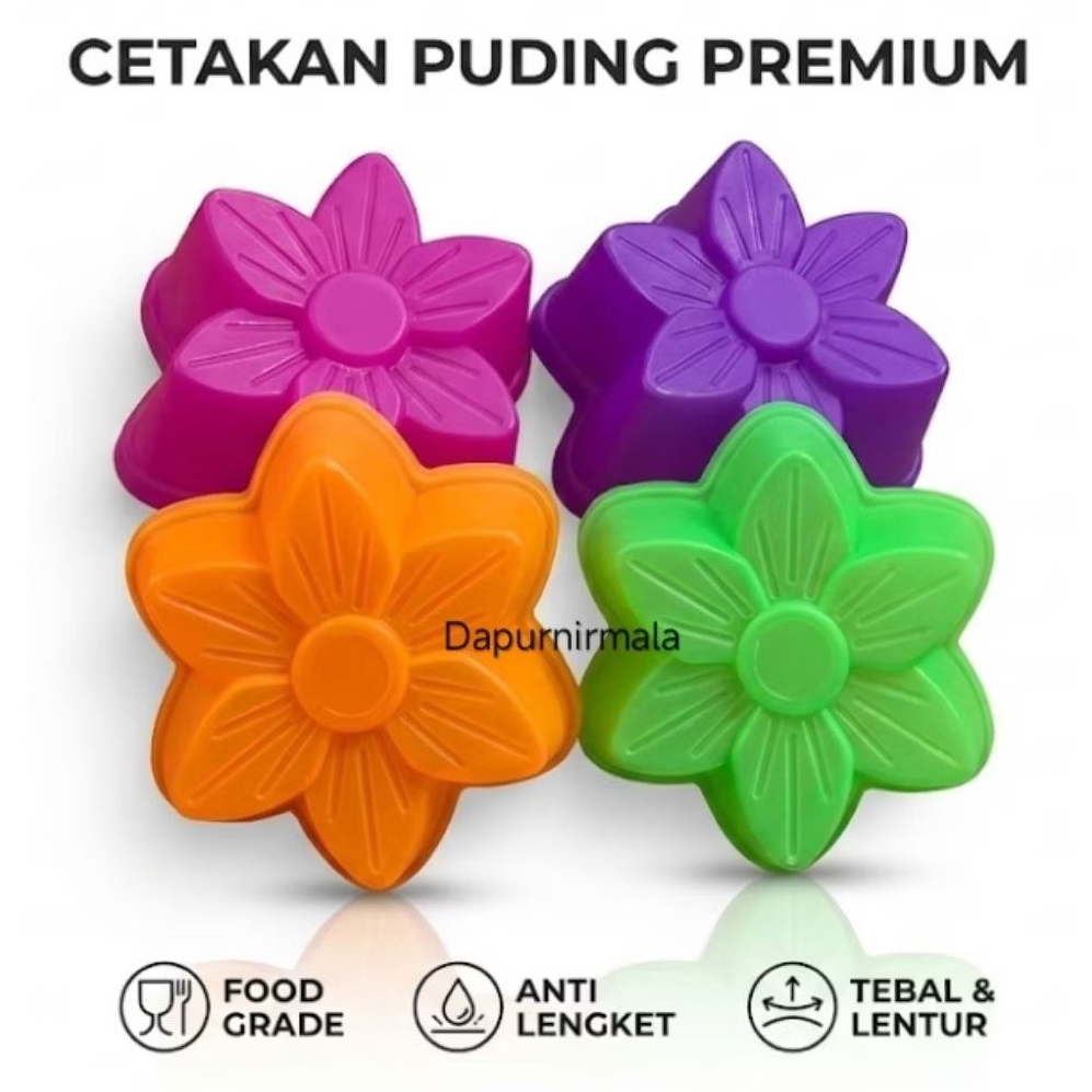 [COD]Cetakan Kue Bunga Tulip Diameter 6,5cm– Cetakan Plastik Warna Warni Puding & Agar Agar KH