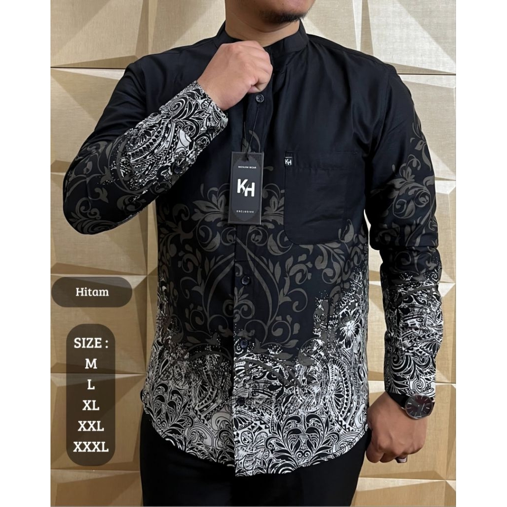 Kemeja koko pria KH ERKAPE Motifbaru premium