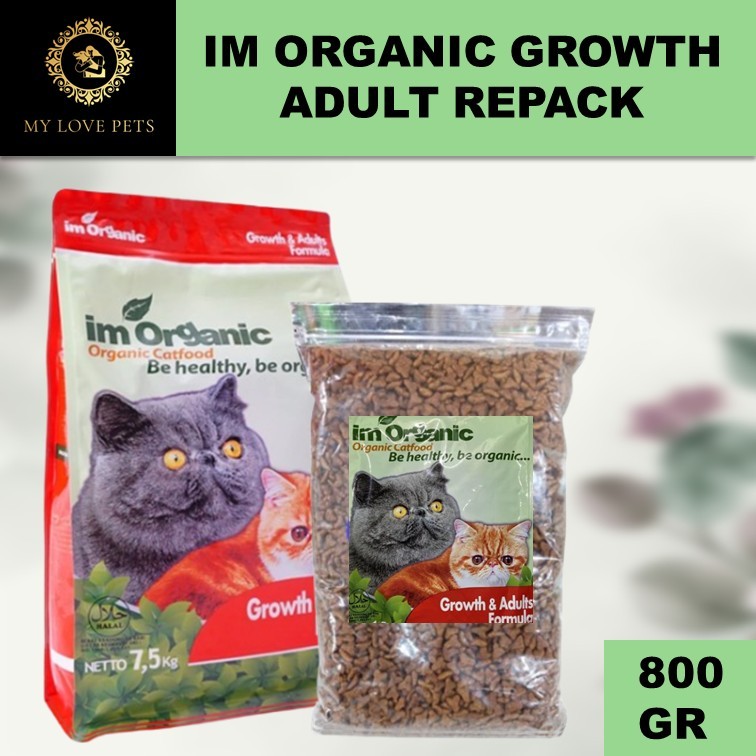 IM ORGANIC Growth & Adult REPACK 800gr - Makanan Kucing Kering im organic