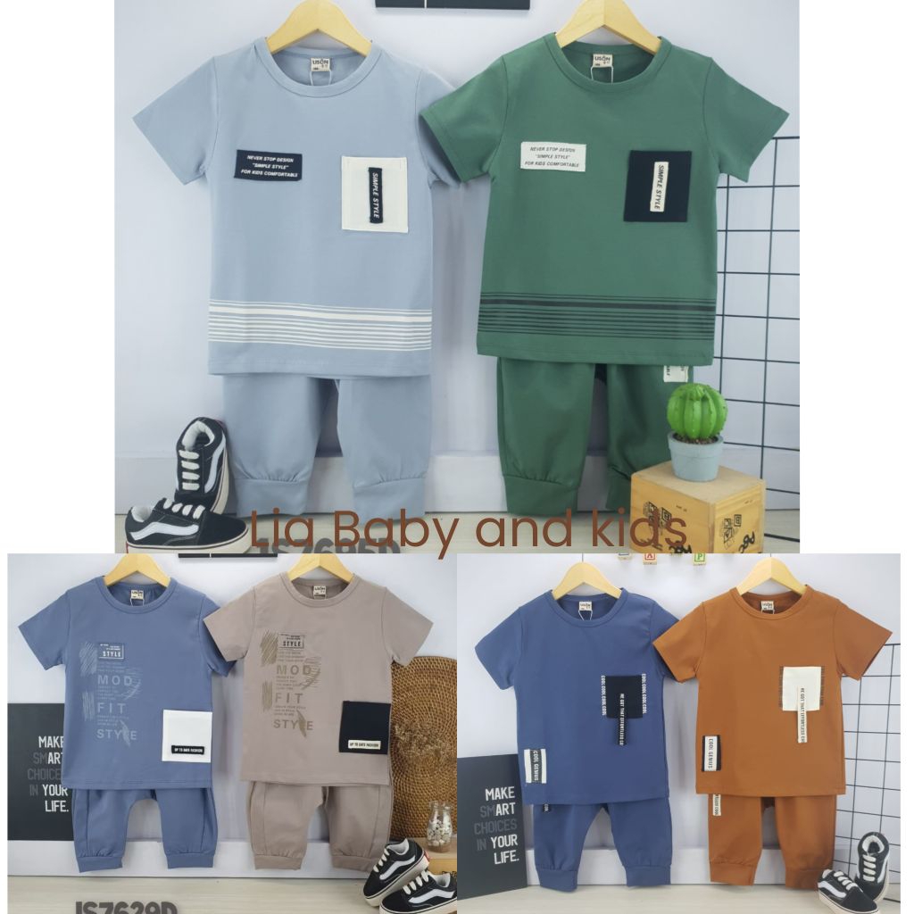 SIZE 140-170 SETELAN USON CELANA KAOS JOGER 7/8 ANAK COWOK