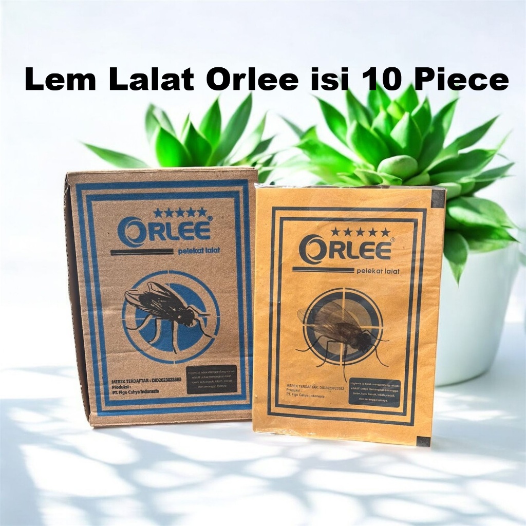 1 pack isi 10 Piece Lem Papan Lengket kertas Perekat Pelekat Jebakan Lalat Laler Lalet Serangga Nyamuk Kecoa Cicak Kutu Laron Lebah Cap Orlee Sakti Asli Original Glue Pad Daya Rekat tinggi isi 10 pcs Tidak beracun Aroma Alami Cafe Resto Rumah 19x14CM