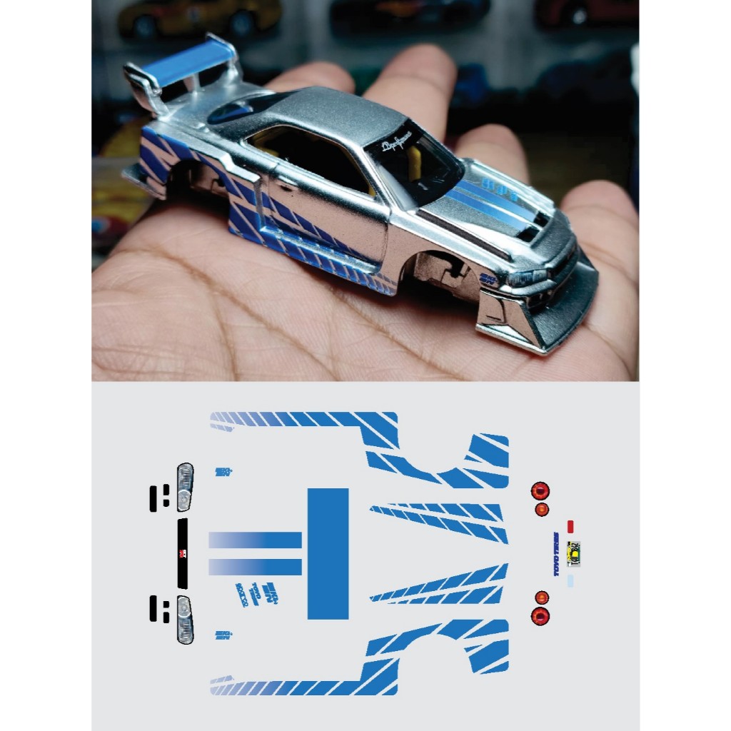 [WHITE TONER] Decal Hotwheels R34 LBWK PREMIUM TEAM TRANSPORT