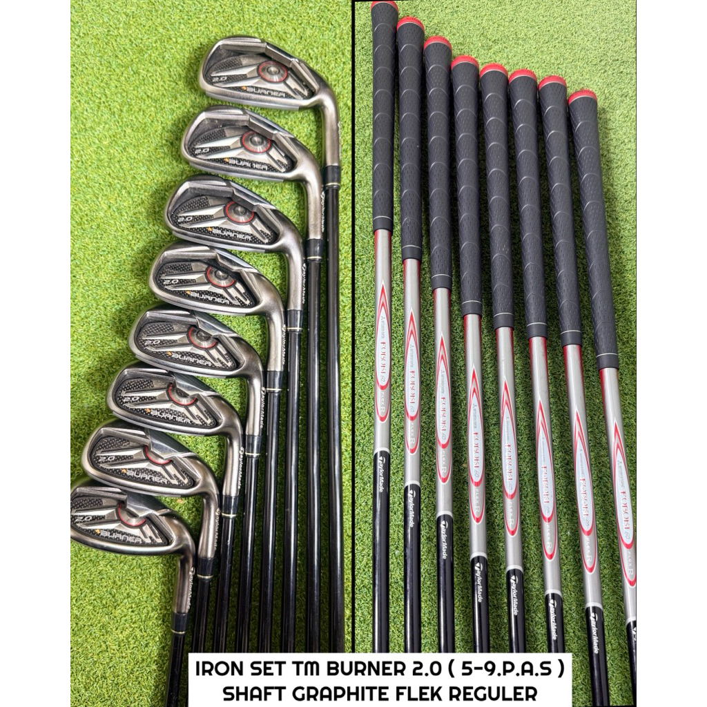 Stick Golf Iron Set Taylormade Burner 2.0 Shaft Graphite Flek Reguler Second Original