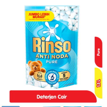 Rinso Anti Noda Deterjen Cair Pure Refill 1.5 Liter