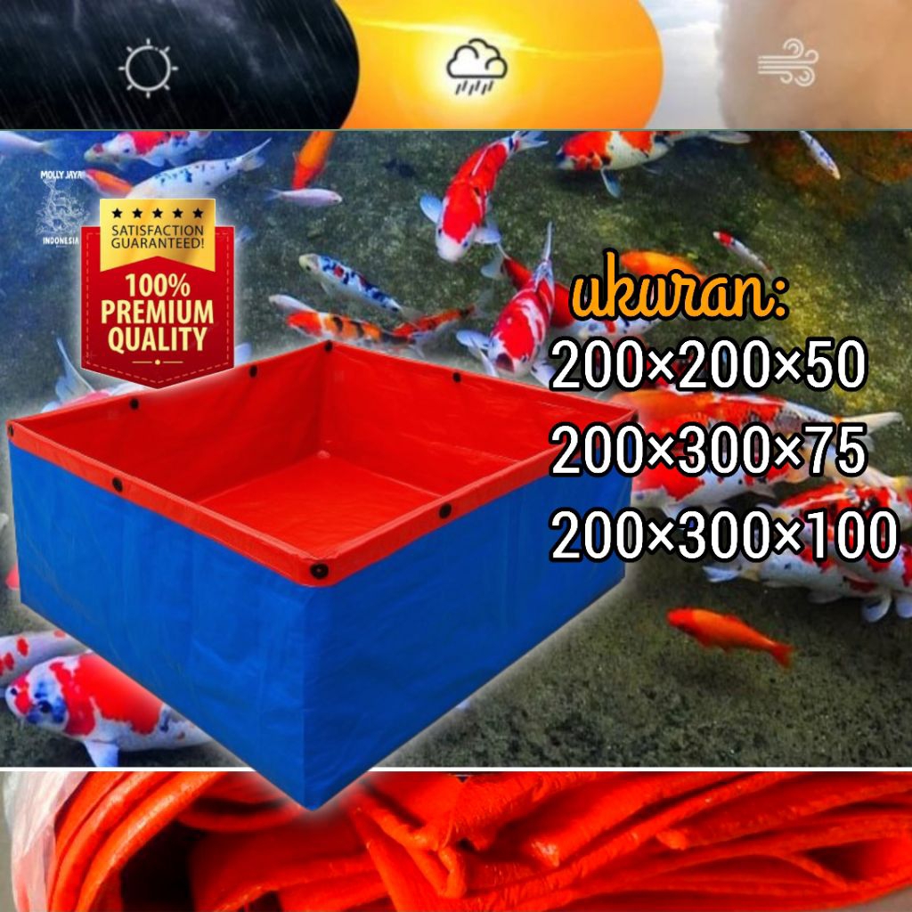 UKURAN BESAR KOLAM TERPAL IKAN KOTAK UKURAN BESAR KOLAM PRAKTIS UNTUK BUDIDAYA IKAN