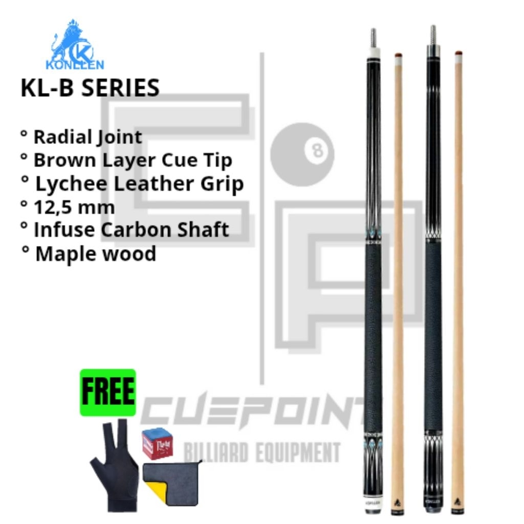 KONLLEN KL-B Cue Billiard Maple Infuse Carbon Shaft