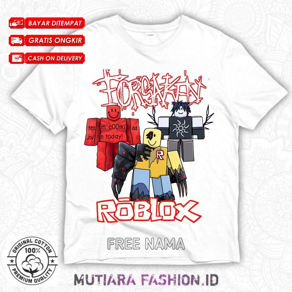 BISA COD Kaos Anak Roblox Forsaken All Karakter Free Nama T-shirt Baju Anak 1x1x1x1 JOHN DOE COOLkid