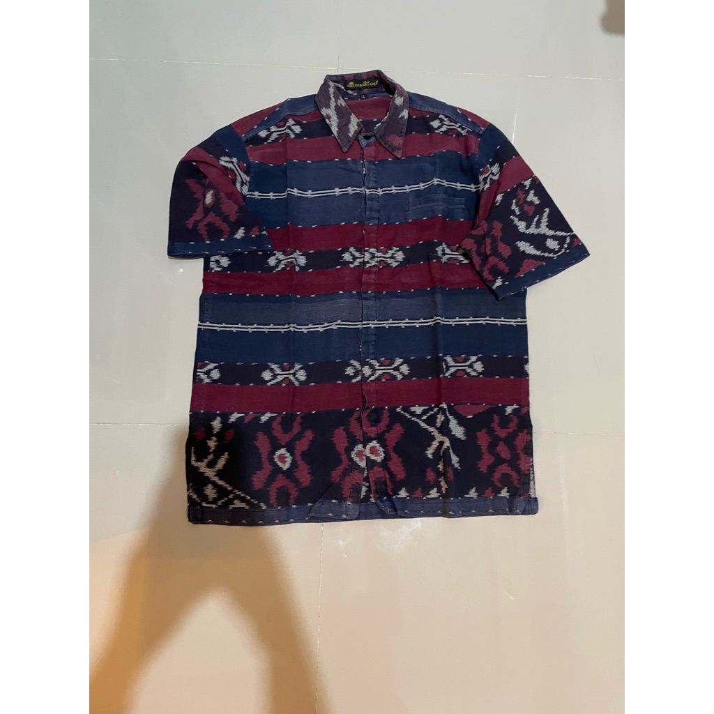 Benang Raja Batik Songket Premium - Kemeja Pendek Pria