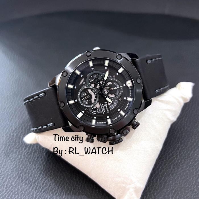 Jam Pria Alexandre Christie AC6564 Kulit - Karet - Silver Bl Kulit